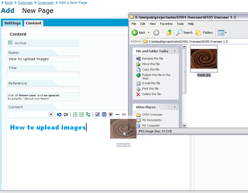 Drag image