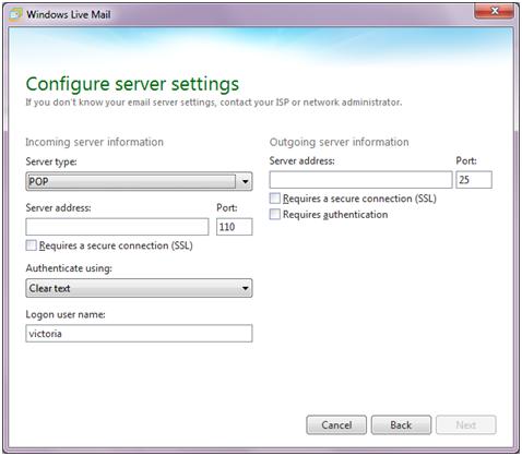 Configure server settings